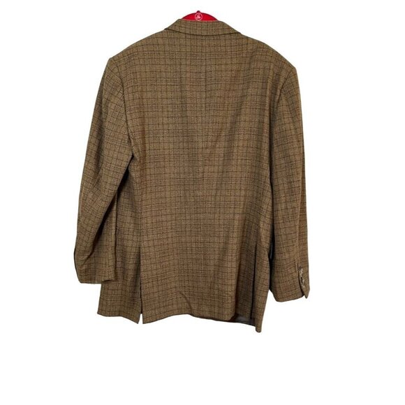 Hickey Freeman Jacket Men 40 Brown Check Notch Collar Cashmere Plaid Wool Blazer - Picture 9 of 12